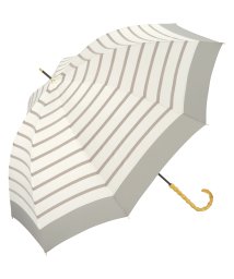 Wpc．(Wpc．)/【Wpc.公式】雨傘 ベーシックバンブーアンブレラ 58cm 晴雨兼用 レディース 長傘 /ボーダーグレー