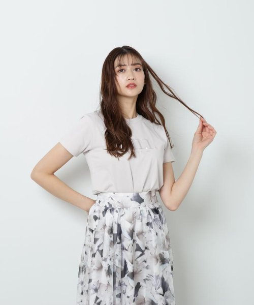 JILL by JILL STUART(ジル バイ ジル スチュアート)/シシュウロゴTシャツ　WEB限定カラー：バイカラー　ラベンダー/ベージュ