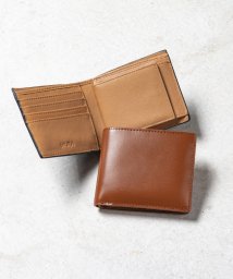 MURA(ムラ)/MURA コードバン調 牛本革 フルグレイン スムースレザー ボックス型コイン収納 二つ折り財布/キャメル