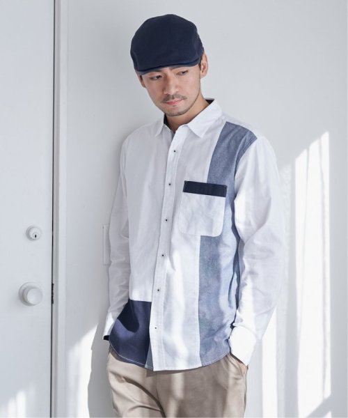 ikka(イッカ)/オックス切り替えシャツ/ホワイト