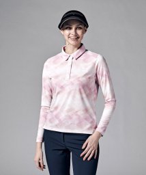 Munsingwear(マンシングウェア)/サンスクリーン鹿の子グラデーションプリント長袖シャツ(吸汗速乾/UV CUT(UPF50)/遮熱)【アウトレット】/ピンク
