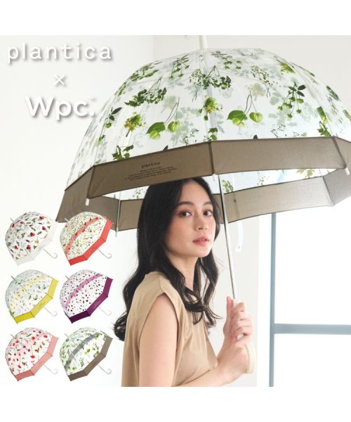 Wpc．(Wpc．)/【Wpc.公式】ビニール傘 [plantica×Wpc.]フラワーアンブレラ プラスティック 65cm レディース 長傘/ブラウン