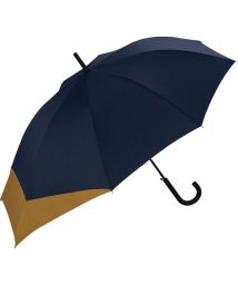Wpc．(Wpc．)/【Wpc.公式】雨傘 UNISEX バックプロテクトアンブレラ 60cm(最長75cm) 継続撥水 晴雨兼用 ジャンプ傘 メンズ レディース 長傘/ネイビー×キャメル