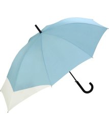 Wpc．(Wpc．)/【Wpc.公式】雨傘 UNISEX バックプロテクトアンブレラ 大きい 大きめ 鞄濡れない 晴雨兼用 ジャンプ傘 メンズ レディース 長傘 父の日 ギフト/ライトブルー×オフ