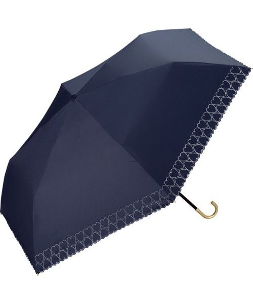 Wpc．(Wpc．)/【Wpc. 公式】日傘 遮光ハートヒートカット ミニ 50cm 完全遮光 UVカット100％ 晴雨兼用 レディース 折り畳み傘/ネイビー