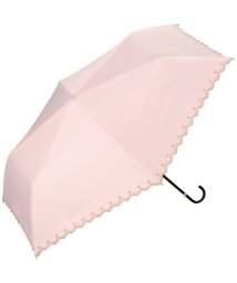 Wpc．(Wpc．)/【Wpc.公式】日傘 遮光星柄スカラップ ミニ 完全遮光 UVカット100％ 遮光 遮熱 晴雨兼用 晴雨兼用日傘 折りたたみ 折り畳み 晴雨兼用折りたたみ日傘/ピンク