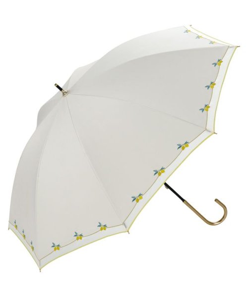 Wpc．(Wpc．)/【Wpc.公式】日傘 遮光レモン刺繍 50cm 完全遮光 遮熱 UVカット100％ 晴雨兼用 レディース 長傘/オフ