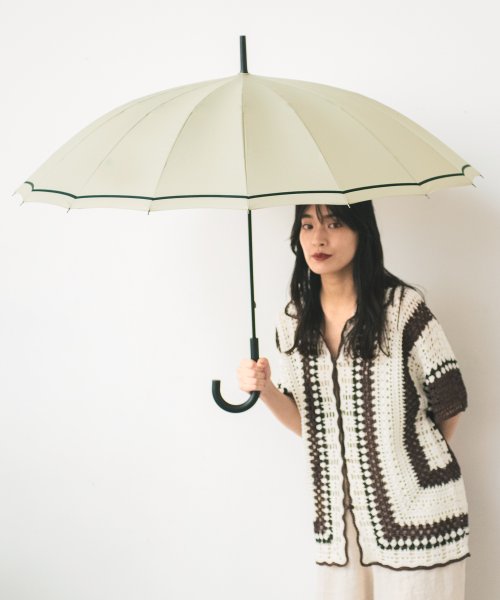 Wpc．(Wpc．)/【Wpc.公式】雨傘 UNISEX 16K アンブレラ 60cm 16本骨 継続撥水 晴雨兼用 メンズ レディース 長傘/ベージュシングルライン