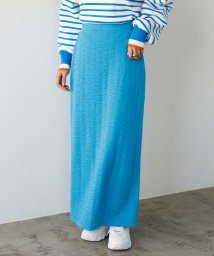 GeeRA(ジーラ)/ふくれジャカードカットソータイトスカート/ブルー