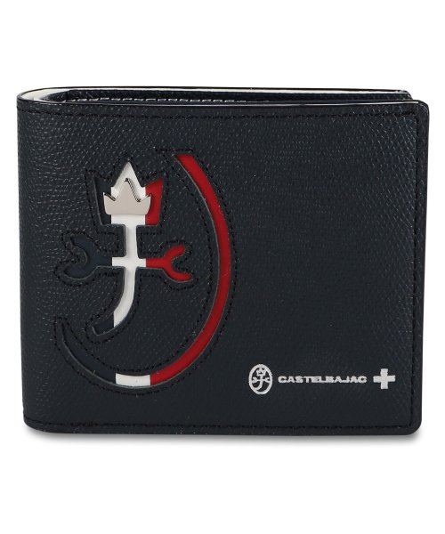 CASTELBAJAC(カステルバジャック)/カステルバジャック CASTELBAJAC 財布 二つ折り財布 カルネ メンズ レディース 本革 CARNET SERIES WALLET ホワイト ブラック /ブラック