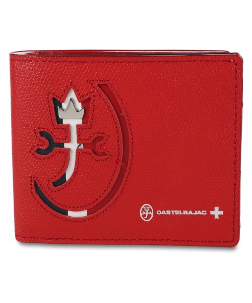 CASTELBAJAC(カステルバジャック)/カステルバジャック CASTELBAJAC 財布 二つ折り財布 カルネ メンズ レディース 本革 CARNET SERIES WALLET ホワイト ブラック /レッド