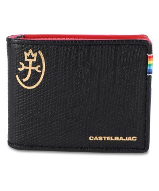 CASTELBAJAC/カステルバジャック CASTELBAJAC 財布 二つ折り レインボー メンズ レディース 本革 RAINBOW ブラック ホワイト ネイビー 黒 白 7961/505138425