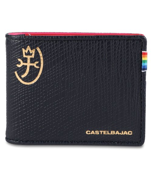 CASTELBAJAC(カステルバジャック)/カステルバジャック CASTELBAJAC 財布 二つ折り レインボー メンズ レディース 本革 RAINBOW ブラック ホワイト ネイビー 黒 白 7961/ネイビー