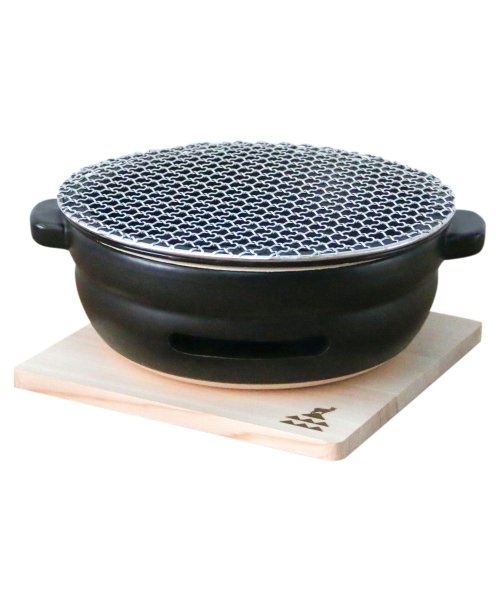 KAMOSHIKA　DOUGUTEN(かもしか道具店)/かもしか道具店 卓上コンロ 陶器 陶の炭火コンロ 丸 小型 コンパクト 日本製/ブラック