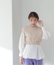 NATURAL BEAUTY BASIC/チュニックブラウス×ニットベストセット/505139879