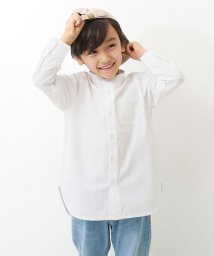 devirock/スタンドカラーロング丈シャツ 子供服 キッズ 男の子 女の子 トップス シャツ ブラウス 前開き /505140374