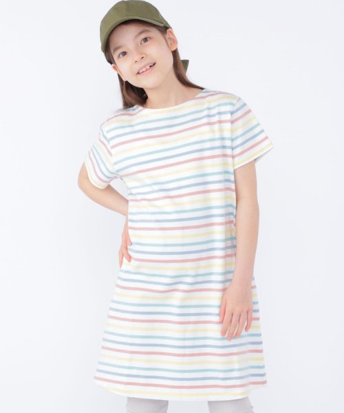 SHIPS KIDS(シップスキッズ)/SHIPS KIDS:140～150cm / オーガニック コットン ボーダー Aライン ワンピース/その他