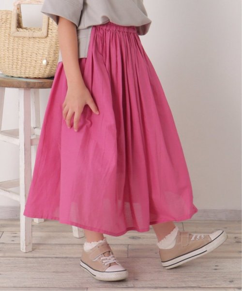 ikka kids(イッカ　キッズ)/India コットンギャザースカート（120〜160cm）/ピンク