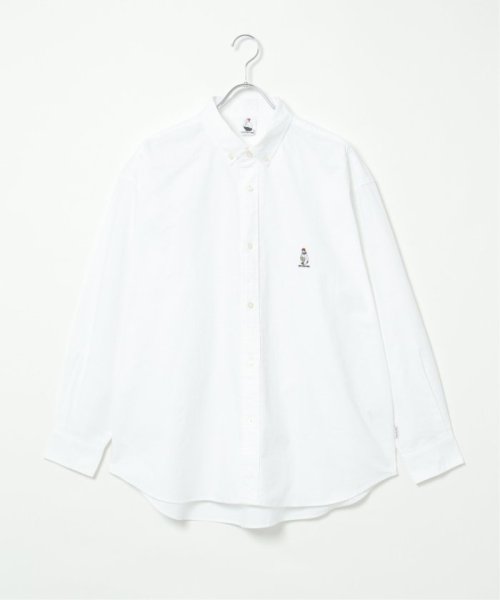 VENCE　EXCHANGE(ヴァンス　エクスチェンジ)/RCGオックスワンポイント刺繍シャツ/ホワイト