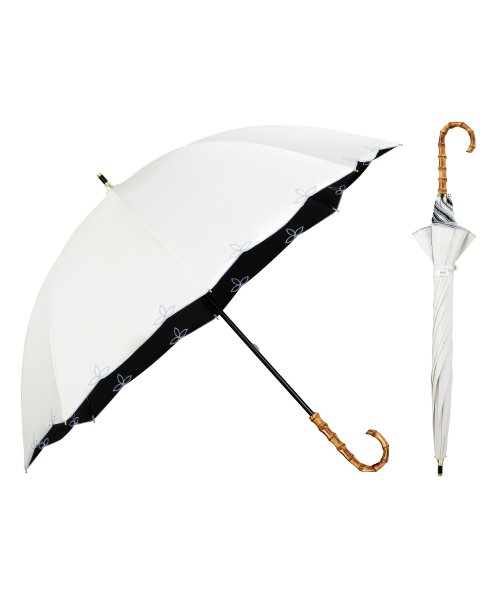 Wpc．(Wpc．)/【Wpc.公式】日傘 UVO（ウーボ）8本骨 刺繍スカラップ 55cm 完全遮光 UVカット100％ 遮熱 晴雨兼用 大きめ 晴雨兼用日傘 レディース 長傘/オフ
