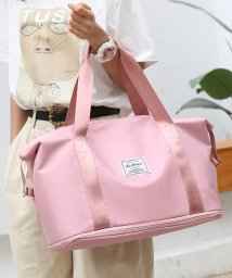 SEU(エスイイユウ)/超大容量防水キャリーオンビッグバッグ ジム 旅行 瑜伽 折りたたみ収納 雨に強い 韓国ファッション/ピンク