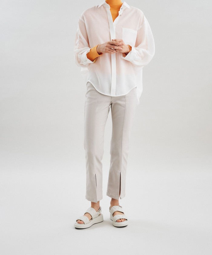 GRACECONTINENTAL ストレッチスリットパンツ グレー 36