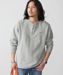 SHIPS MEN(シップス　メン)/*【SHIPS別注】PENNEYS: FOX ロゴ リップル ヘンリーネック Tシャツ (ロンT)/グレー