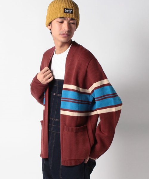 LEVI’S OUTLET(リーバイスアウトレット)/NORAGI CARDIGAN TACKLE PORT STRIPE/ボルドー