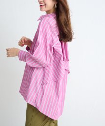 Ranan(ラナン)/ストライプデザインシャツ/ピンク