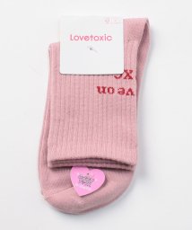 Lovetoxic(ラブトキシック)/バックロゴリブクルーソックス/ピンク