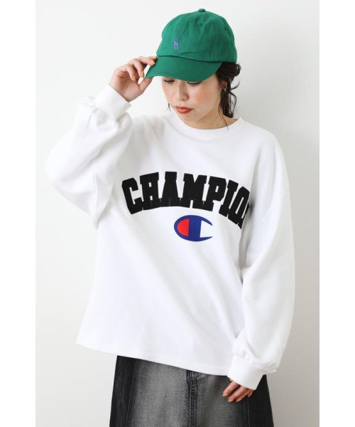 RODEO CROWNS WIDE BOWL(ロデオクラウンズワイドボウル)/Champion ボリュームスリーブスウェット/WHT