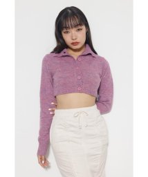 LAGUA GEM(ラグアジェム)/MELANGE SHORT KNIT/PNK