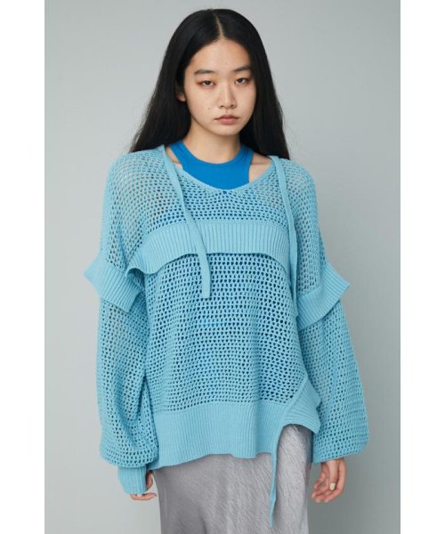 HeRIN.CYE(ヘリンドットサイ)/Mesh knit tops/BLU