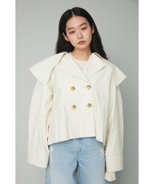 HeRIN.CYE(ヘリンドットサイ)/Big collar trench coat/WHT