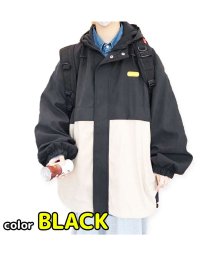 MOWMOW FASHION(マウマウ ファッション)/メンズファッション 韓国風 ジャケット ウインドブレーカー 登山服 ツーリング あたたかい 大学生 秋冬 通学 通勤 ストリート スケーター かっこいい かわい/ブラック