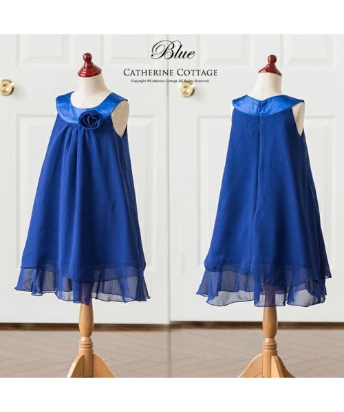 Catherine Cottage(キャサリンコテージ)/Aライン ヨークシフォン ワンピースドレス/ブルー