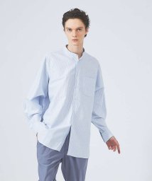 ABAHOUSE(ABAHOUSE)/【Individualized shirts】別注 / ストライプ バンドカラー/ブルー