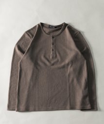 Nylaus(ナイラス)/ワッフル ヘンリーネック ロングTシャツ/ベージュ