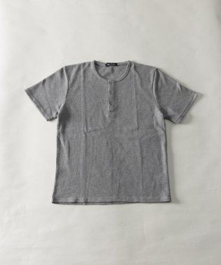 Nylaus/T/C ワッフル 半袖 ヘンリーネックTシャツ/505145965