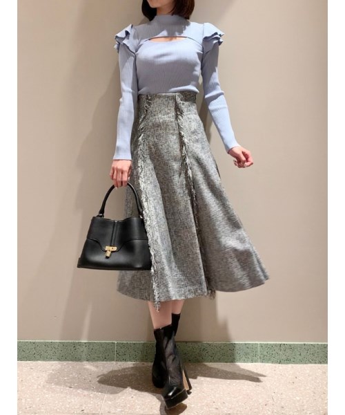 セール】 スナイデル(SNIDEL) |ツイードフリンジスカート(505146620