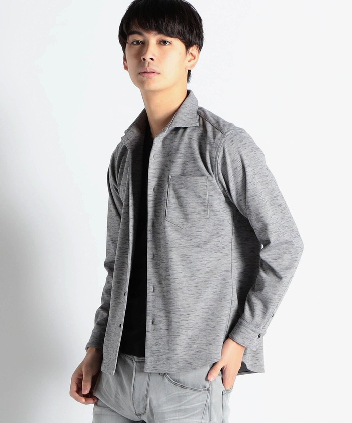 セール】ホリゾンタルカラーストレッチシャツ(505104725