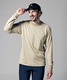 Munsingwear(マンシングウェア)/OUTLASTペンギンエンボスモックネック長袖シャツ(吸汗速乾/UV CUT(UPF15)/遮熱/クーリング(効果)【アウトレ/ベージュ