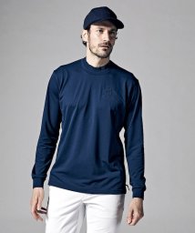 Munsingwear(マンシングウェア)/OUTLASTペンギンエンボスモックネック長袖シャツ(吸汗速乾/UV CUT(UPF15)/遮熱/クーリング(効果)【アウトレ/ネイビー