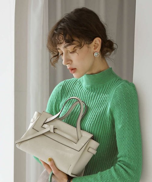 Knoty/レザーベルテッドトートBAG(mini) 0背胴