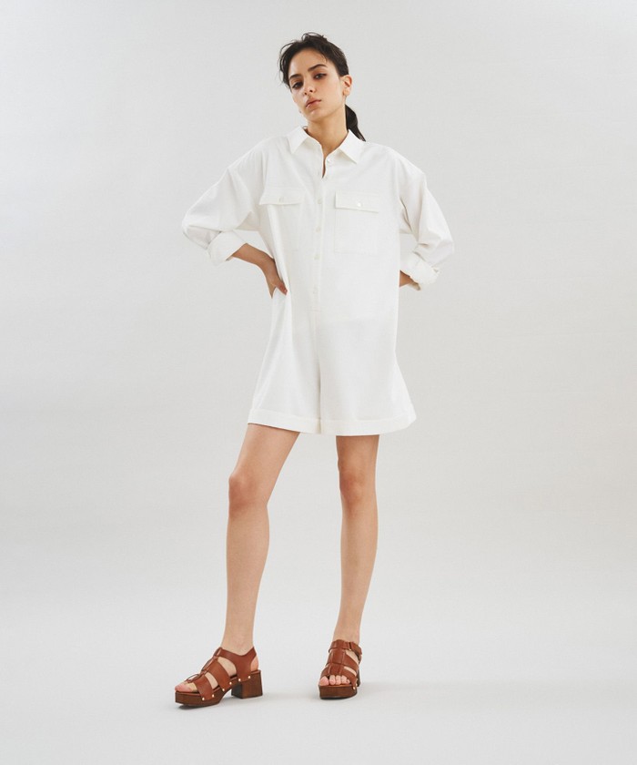 GRACECONTINENTAL シャツサロペット ホワイト 38