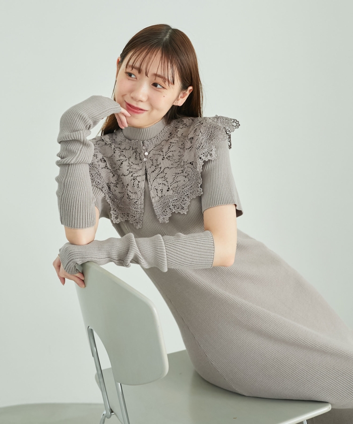 セール】レースカラーマルチwayニットワンピ(505084262