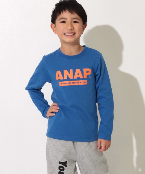 ANAP KIDS(アナップキッズ)/抗菌防臭アドレスロゴロンT/ブルー