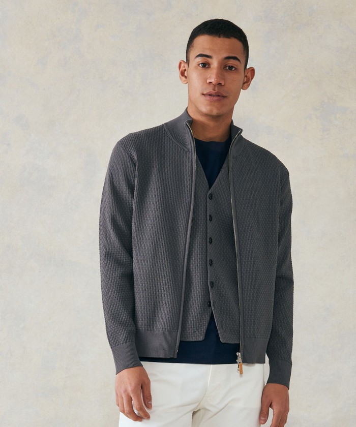 High twist links】フルジップカーディガン(505150234)｜HANKYU MEN'S