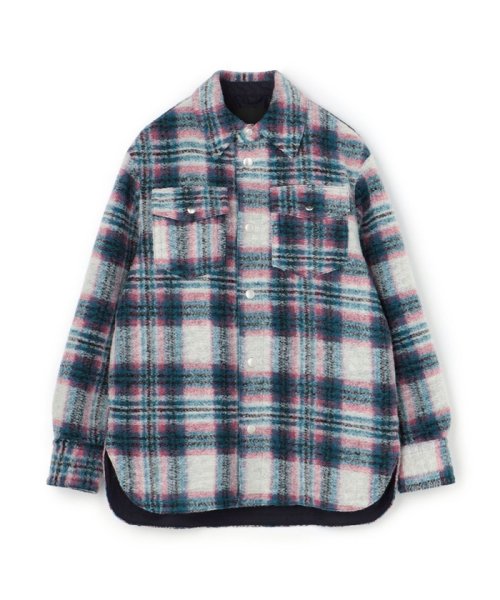 CABaN ウールフリース タータンチェックオーバーシャツ 