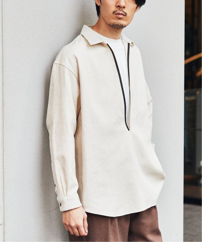 セール】【LA BOUCLE / ラブークル】レザーパイピング スキッパー